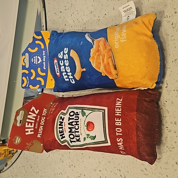 Other - 2 LARGE PLUSH DOG TOY HEINZ KETCHUP AND KRAFT MAC AND CHEESE